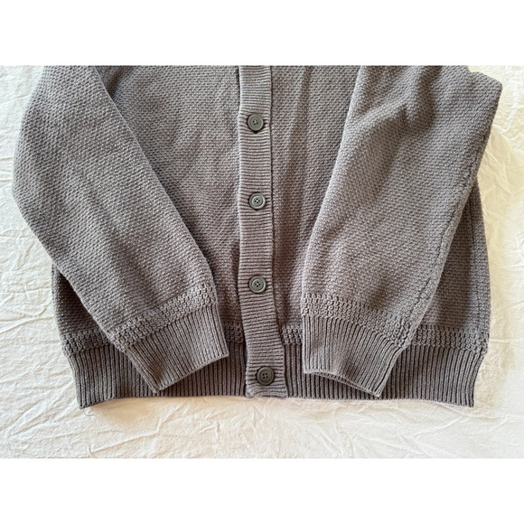 Vintage Mens GH Bass & Co Cardigan Mens Grandpa Sweater Shawl Collar Sz L Gray - Picture 6 of 8